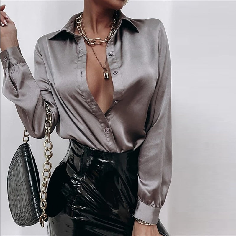 Elegant Office Satin Blouse