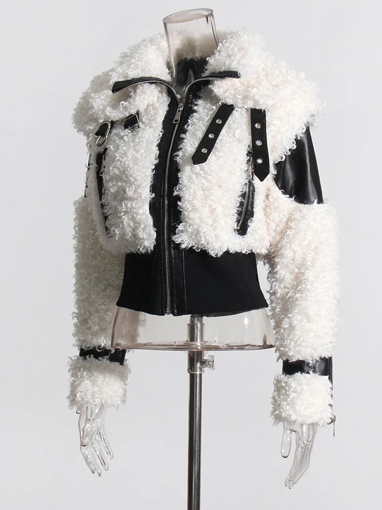 Estella Faux Fur Patchwork Bomber Jacket