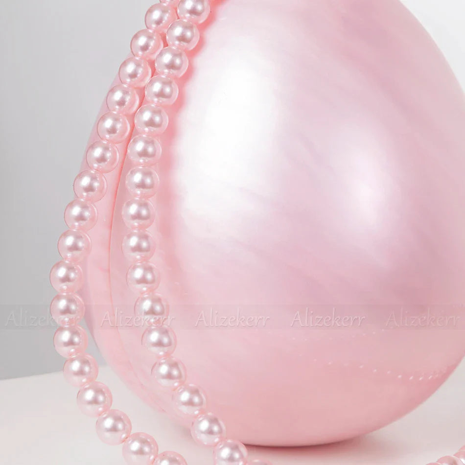 Niew Pink Acrylic Pearlescent Egg Evening Clutch