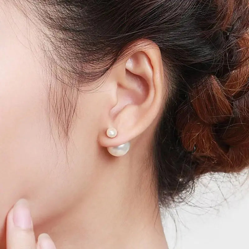 Two Way Pearl Stud Earrings