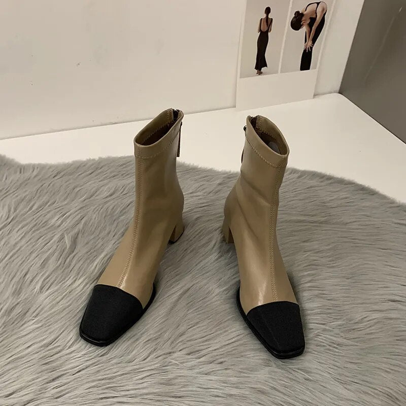 Anja Cap Toe Ankle Sock Boots