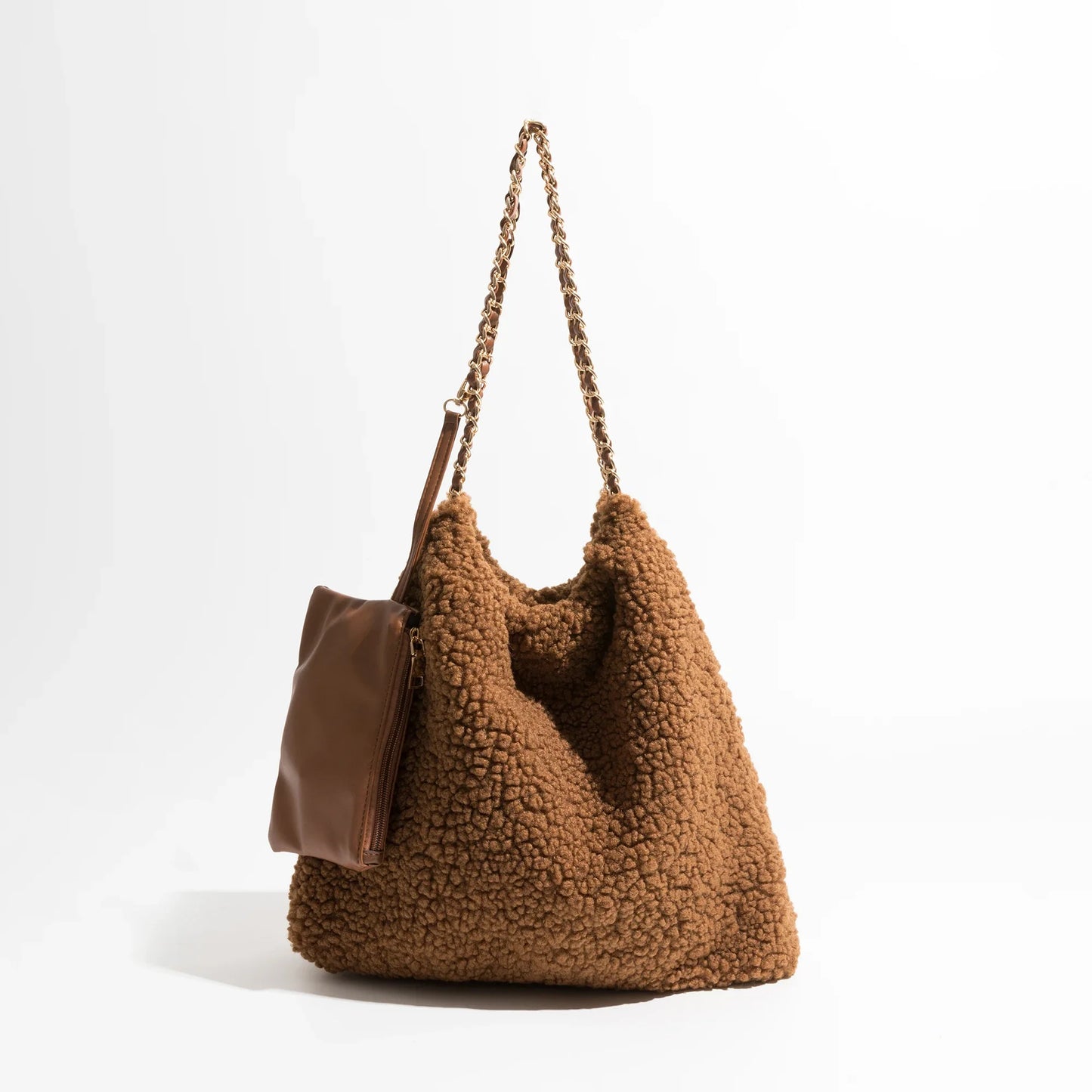 Mamonde Faux Lambs Fur Hobo Shoulder Bag