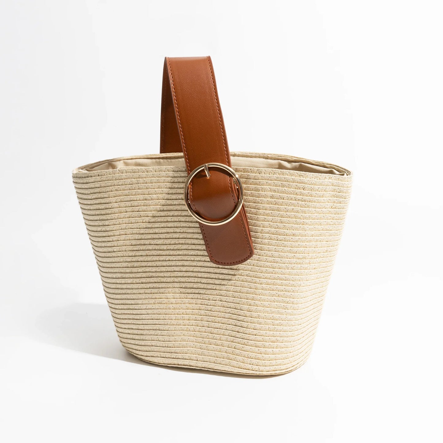 Terra Single Handle Bucket Straw Mini Tote