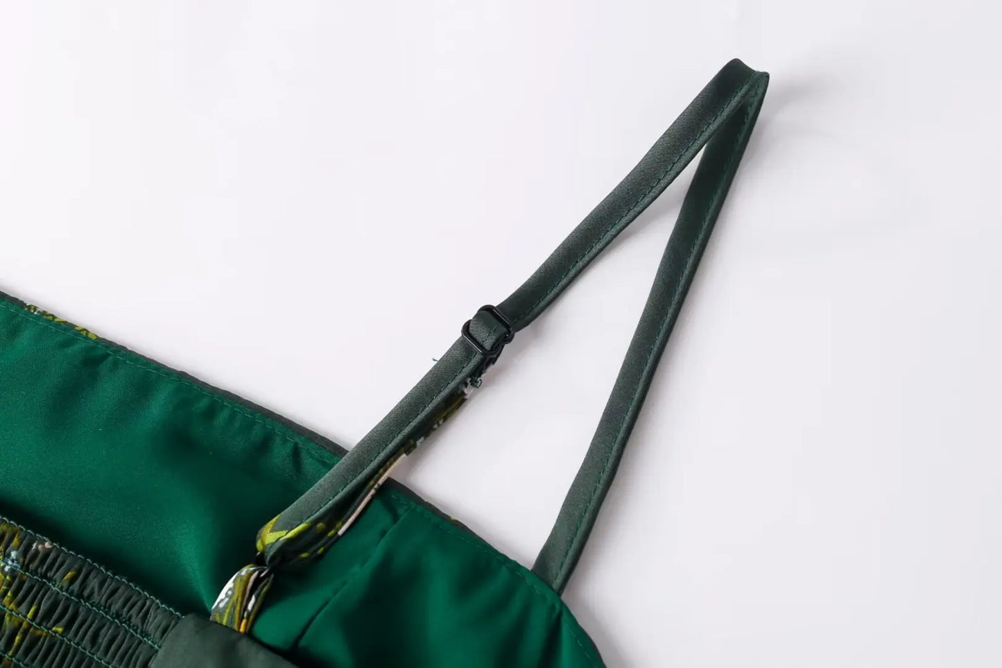 Green Floral Chinoise Satin Camisole Top