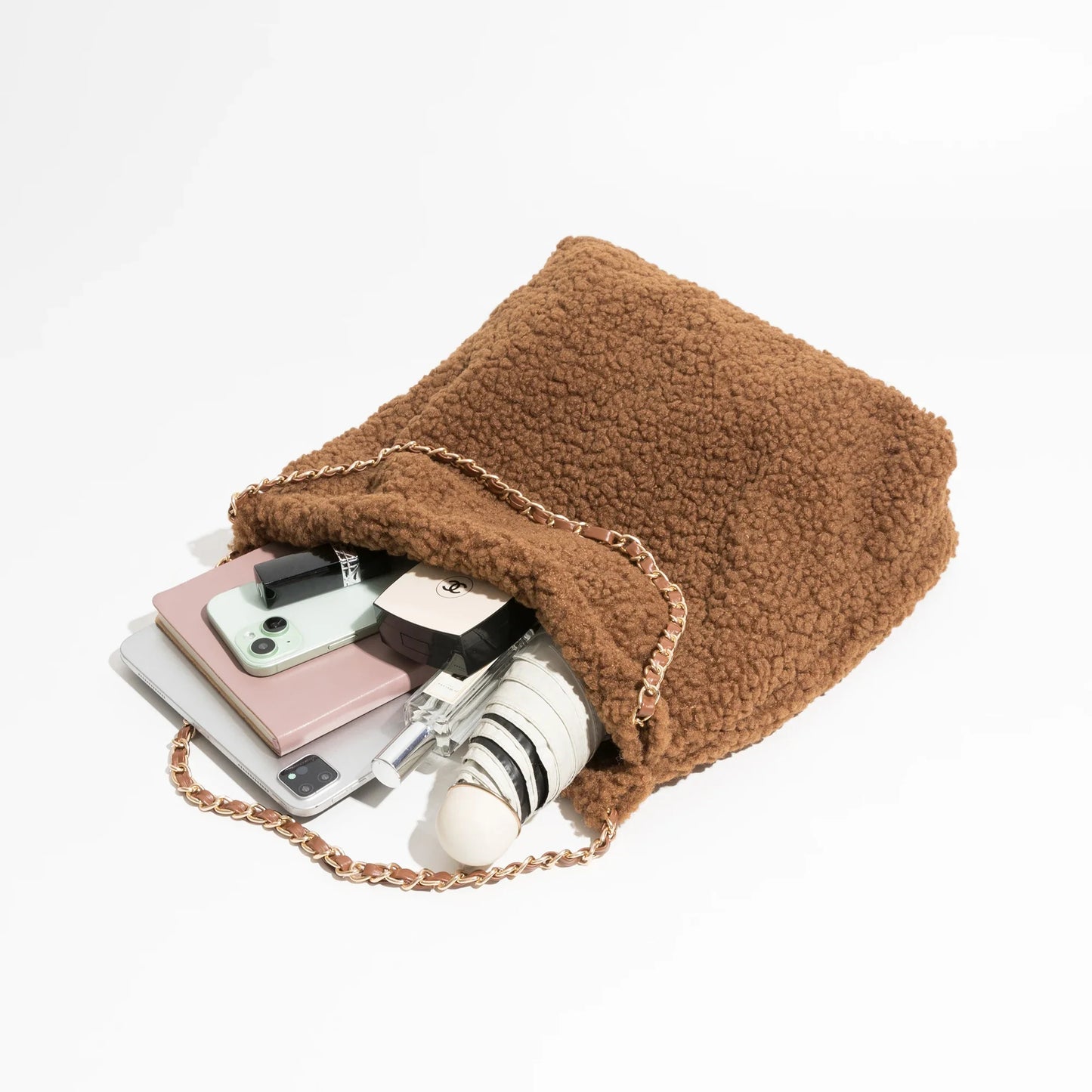 Mamonde Faux Lambs Fur Hobo Shoulder Bag