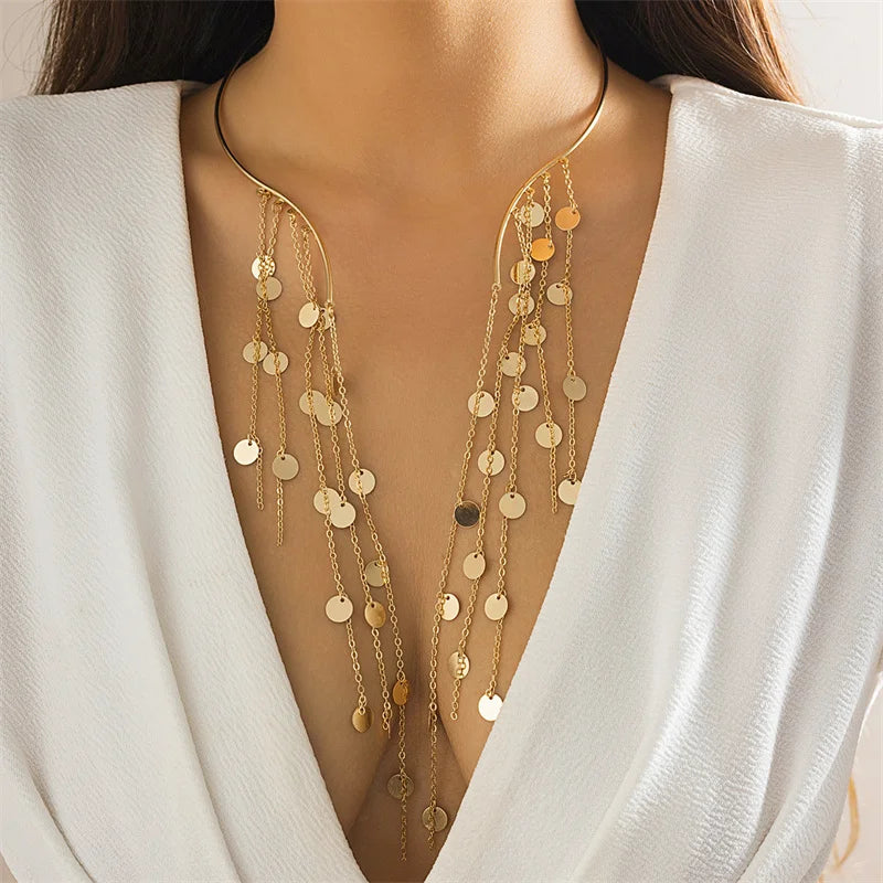Cascading Tassel Bib Necklaces
