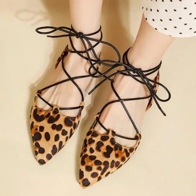 Paulie Faux Suede Lace Up Flats