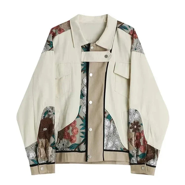Damian Floral Embroidery Western Denim Jacket