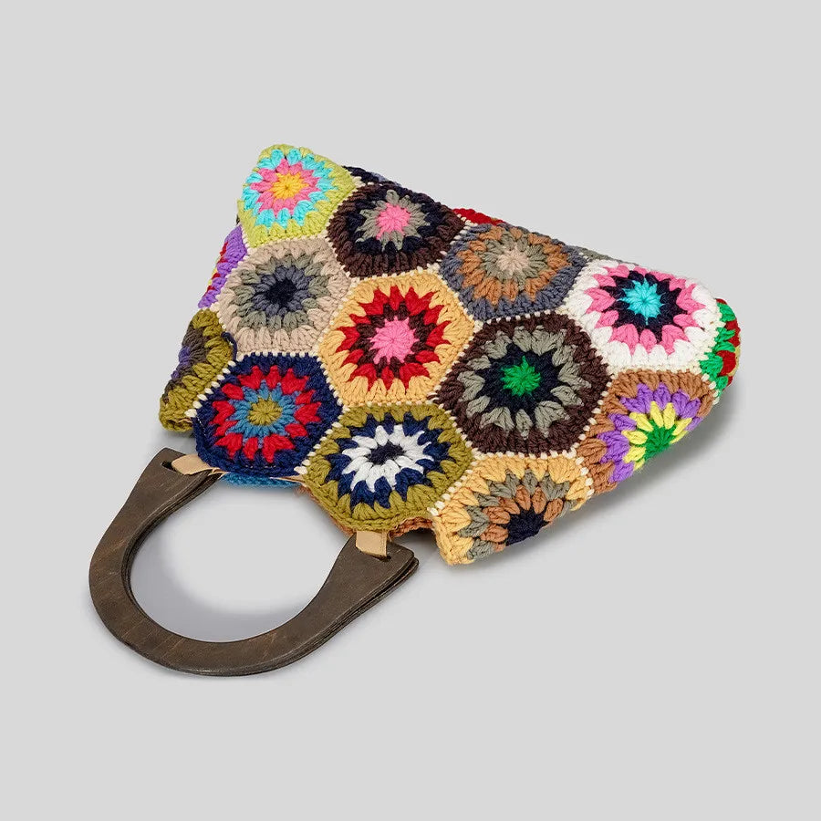 Bohemian Crochet Pattern Mini Satchel Bag