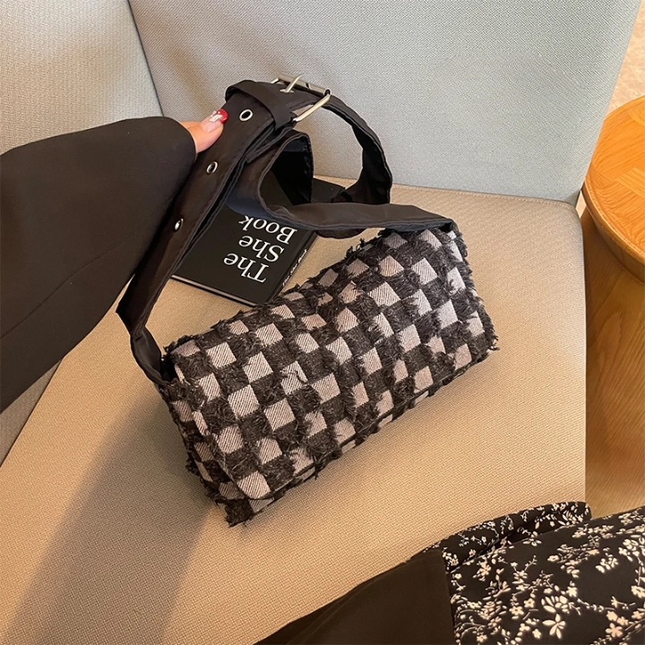 Casual Checked Denim Shoulder Bags