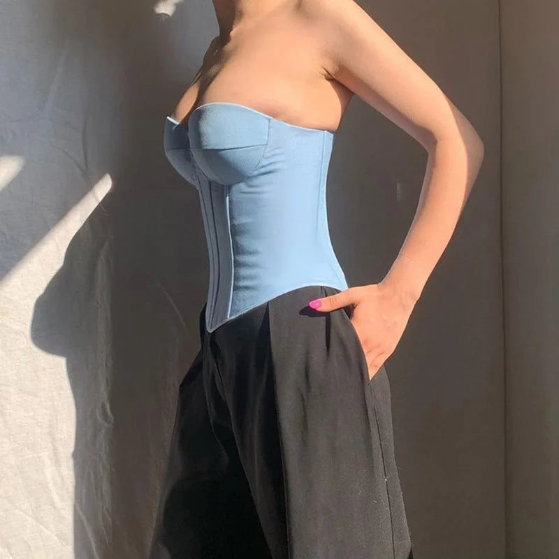 Fishbone Bustier Off-Shoulder Strapless