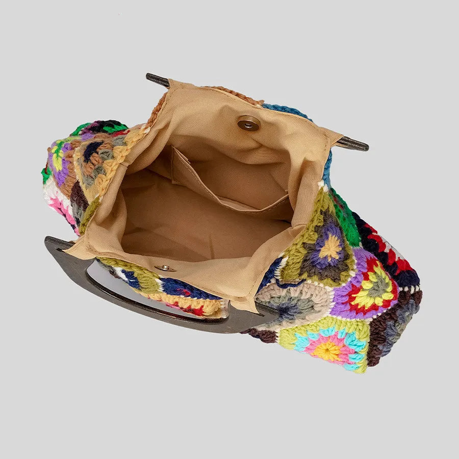 Bohemian Crochet Pattern Mini Satchel Bag