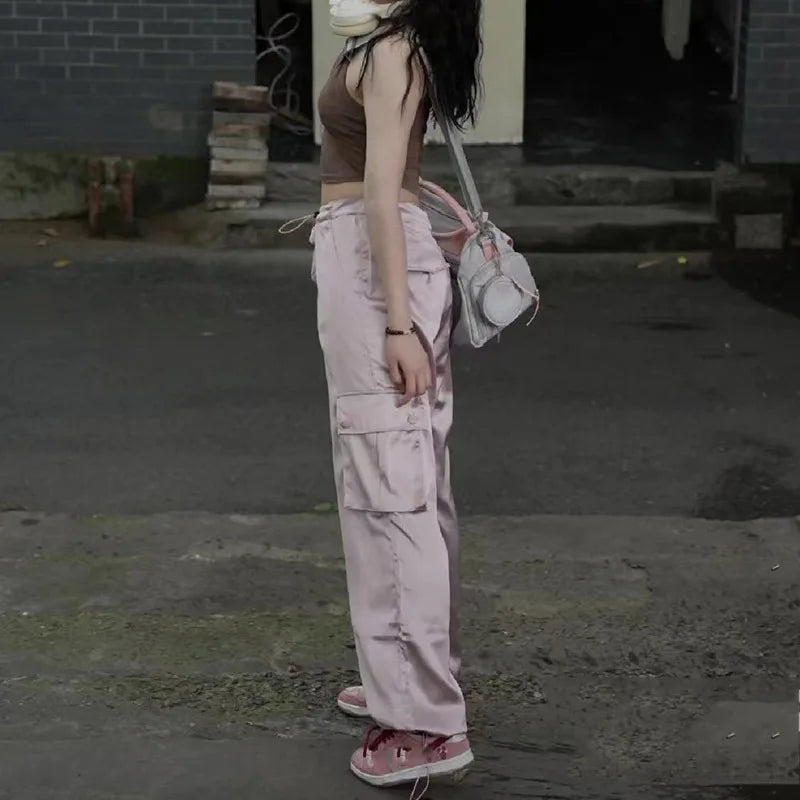 Malin Casual Luxe Satin Cargo Pants