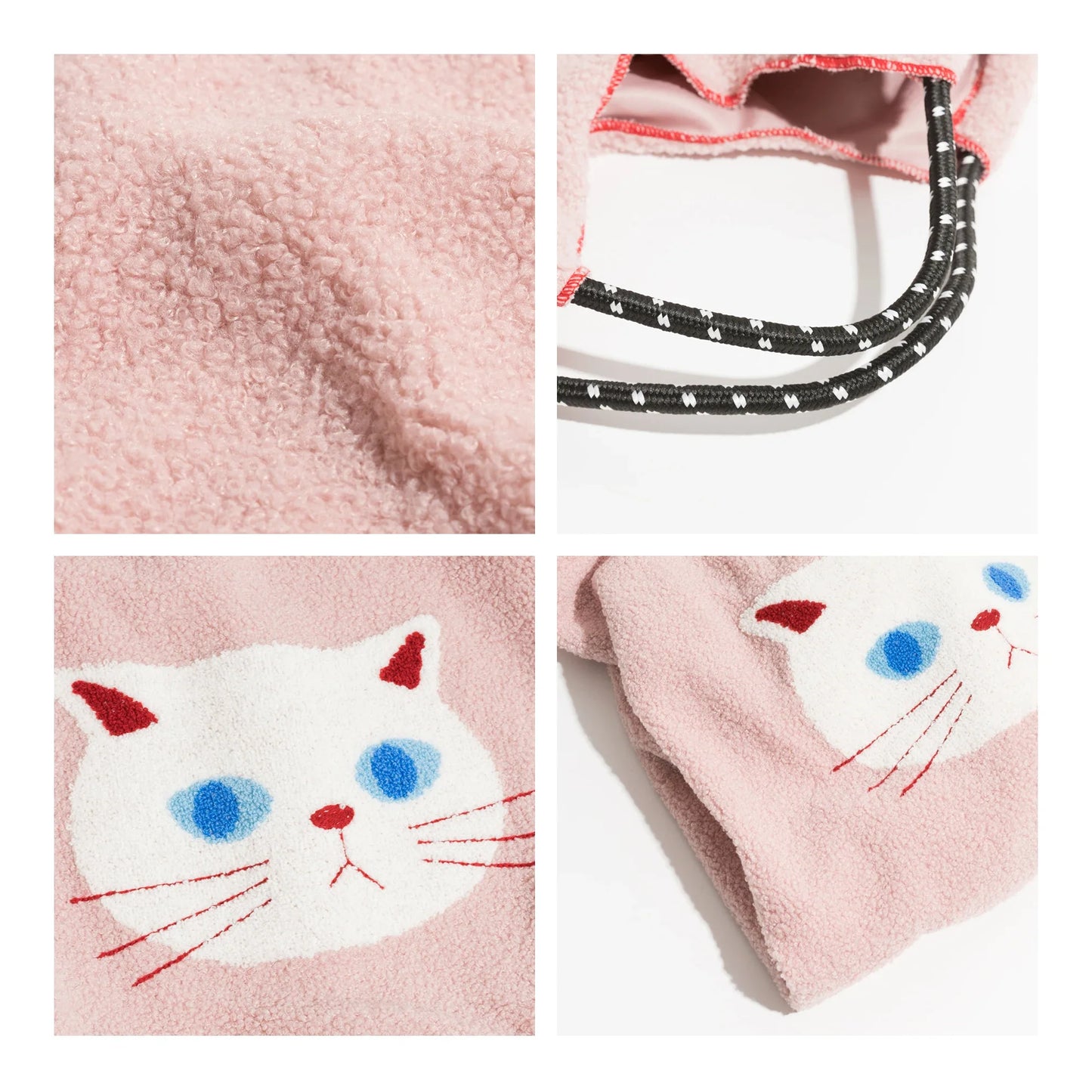 Cat Cartoon Fleece Fur Totes