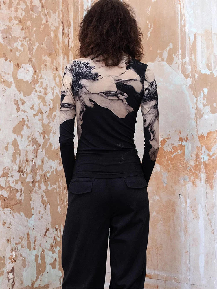 Amalie Art Floral Watercolor Print Tissue Top