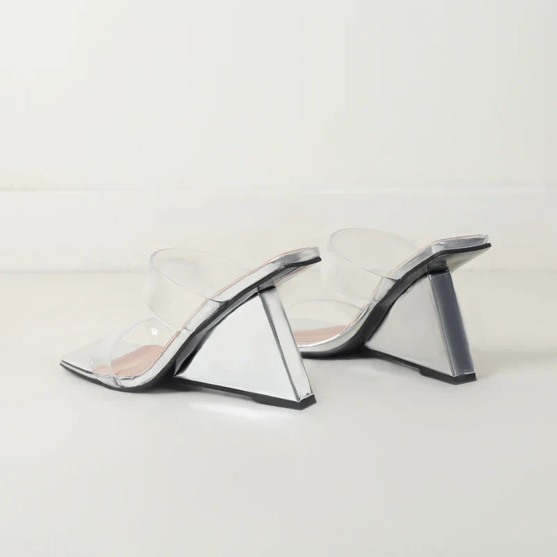 Amanda Clear PVC Wedge Sandals