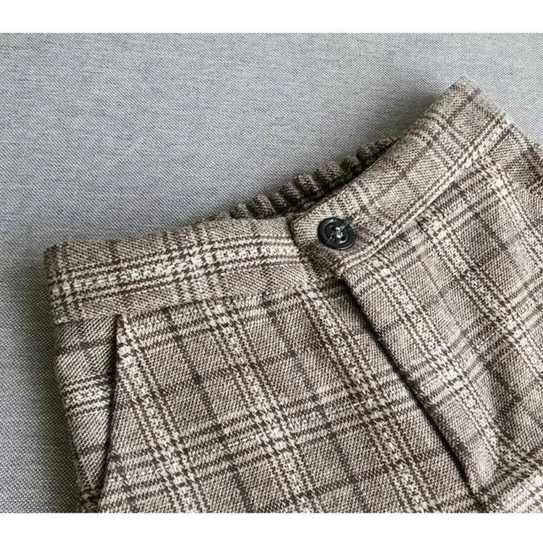 Jamie Woolen Plaid Cropped Pants