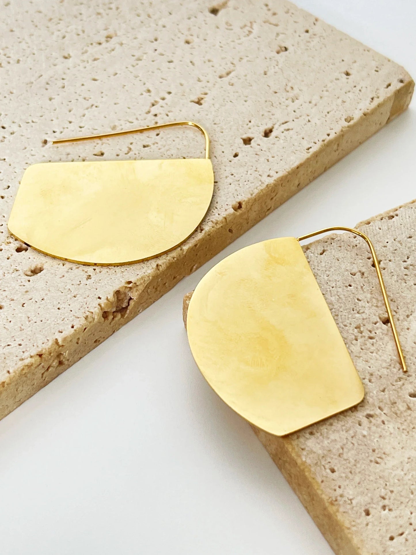 Inara Large Geometry Disc Hook Earrings