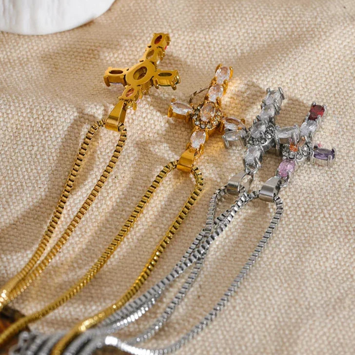 Luxe Cubic Zirconia Cross Pendant Necklace