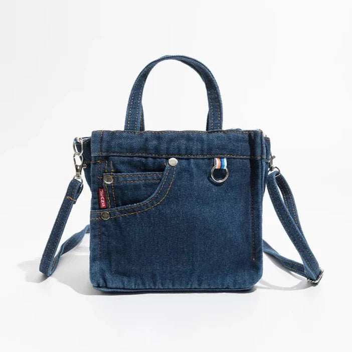 Polly Casual Denim Patchwork Tote