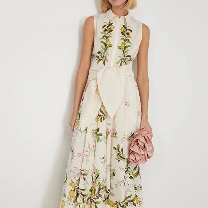 Sarai Garden Floral Print Retro Dress