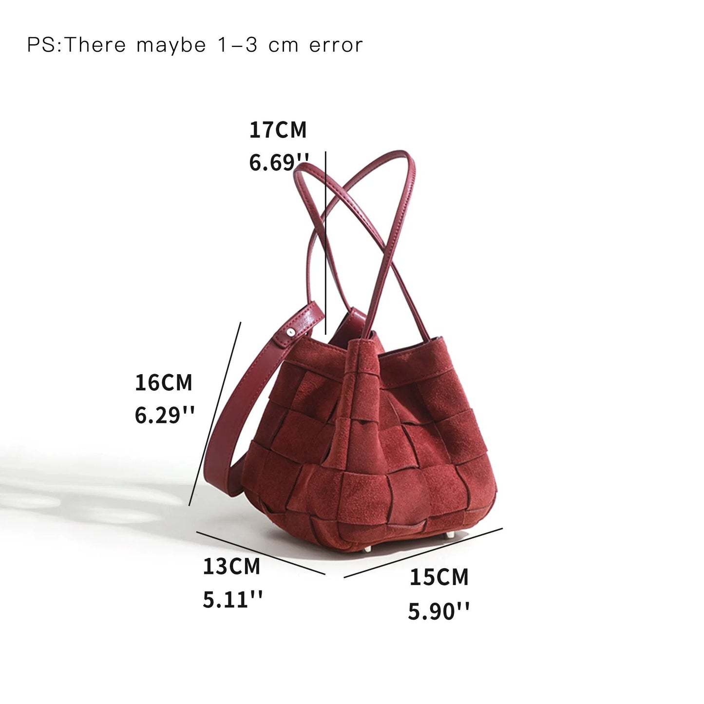 Aili Suede Lattice Bucket Bags