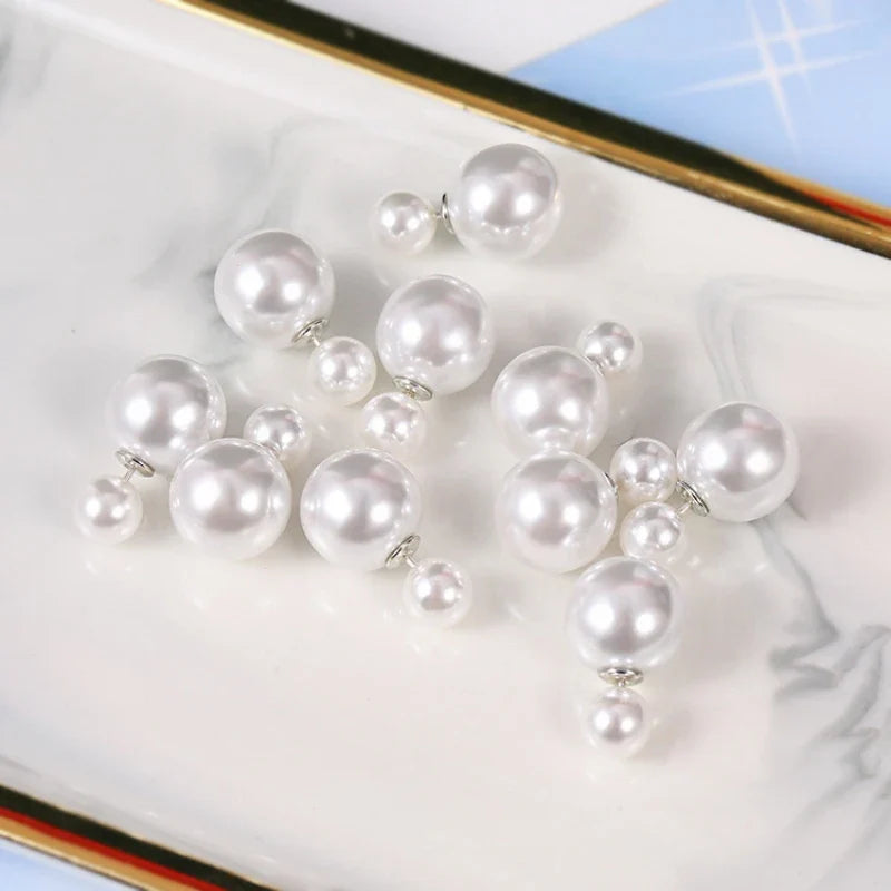 Two Way Pearl Stud Earrings