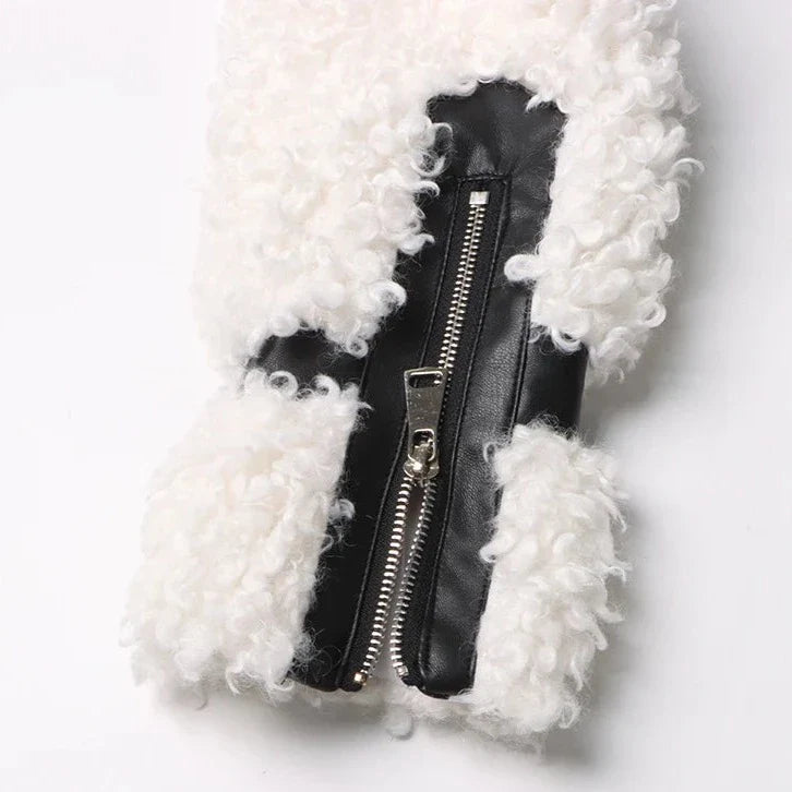 Estella Faux Fur Patchwork Bomber Jacket