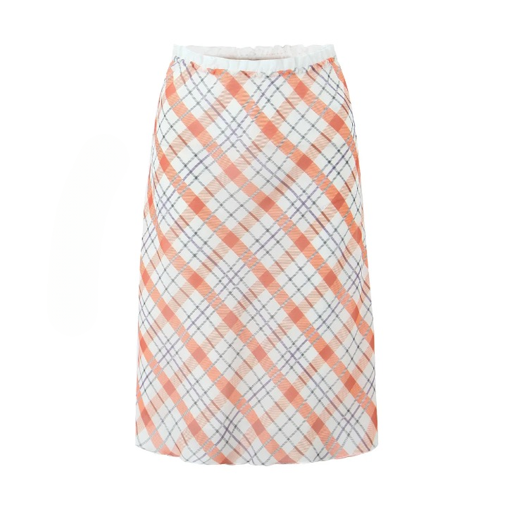 Essi Plaid Print Casual Midi Skirt