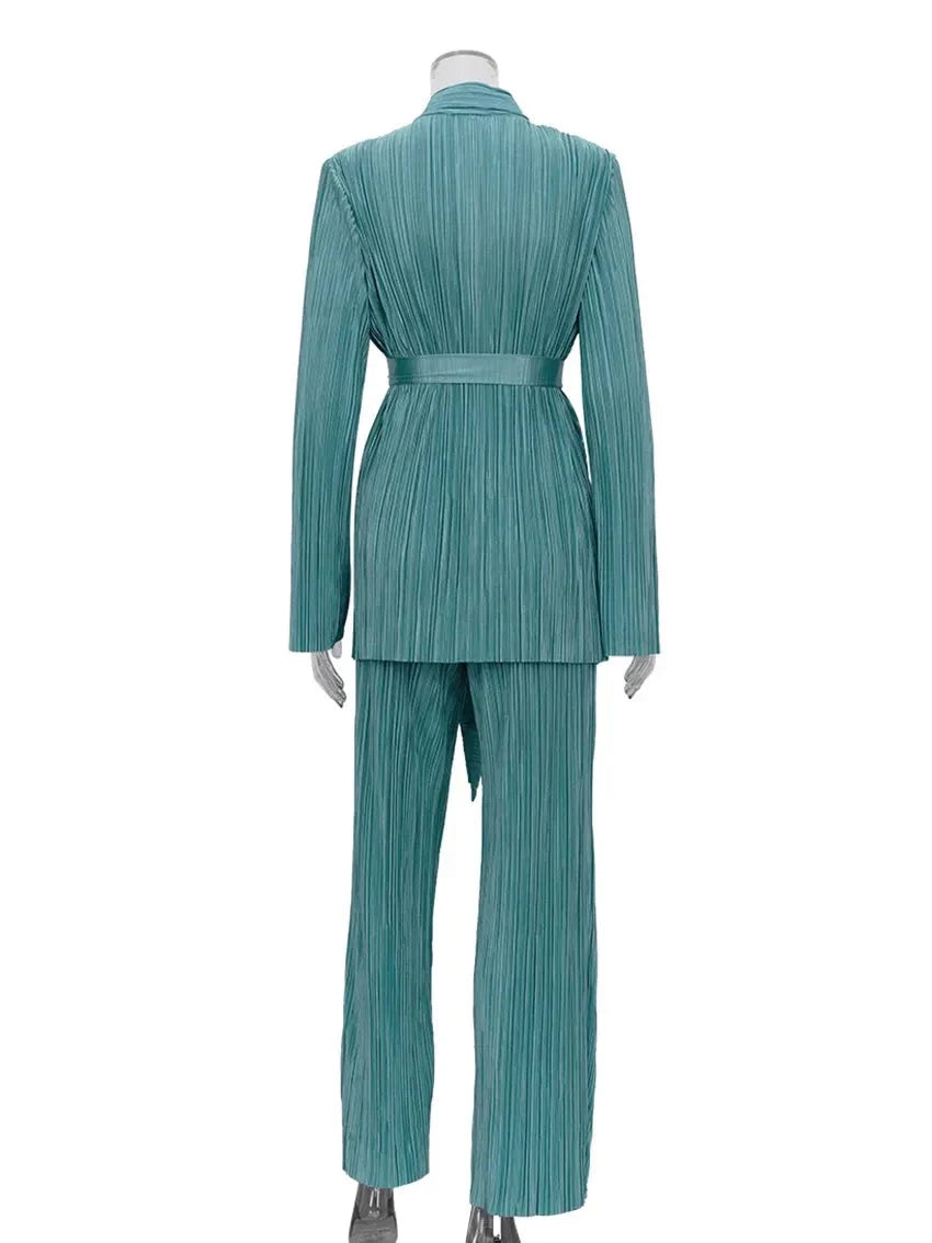 Clarie Pleated Flowy Suit