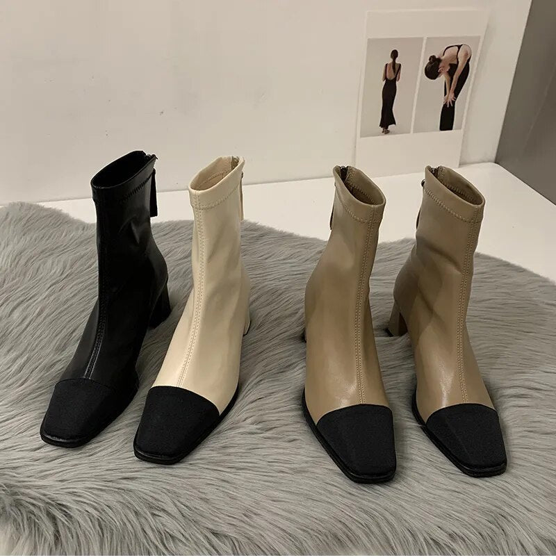Anja Cap Toe Ankle Sock Boots
