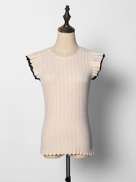 Clea Butterfly Ruffle Sleeve Knit Top