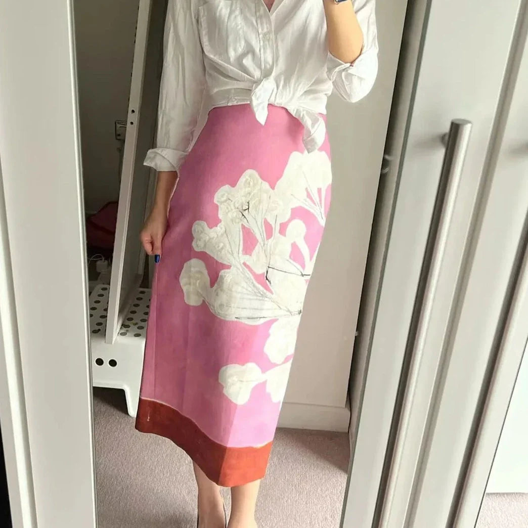 Monica Floral Midi Pencil Skirt