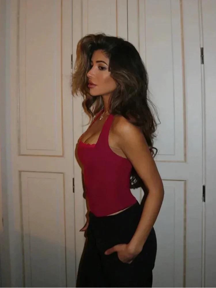 Elegant Lace Slim Fit Backless Off Shoulder Cami Top