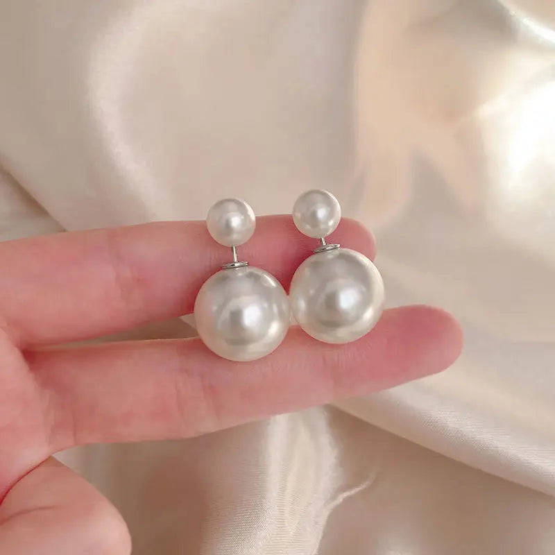 Two Way Pearl Stud Earrings