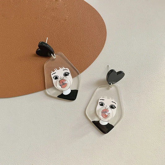 Bubble Gum Girls Heart Drop Earrings