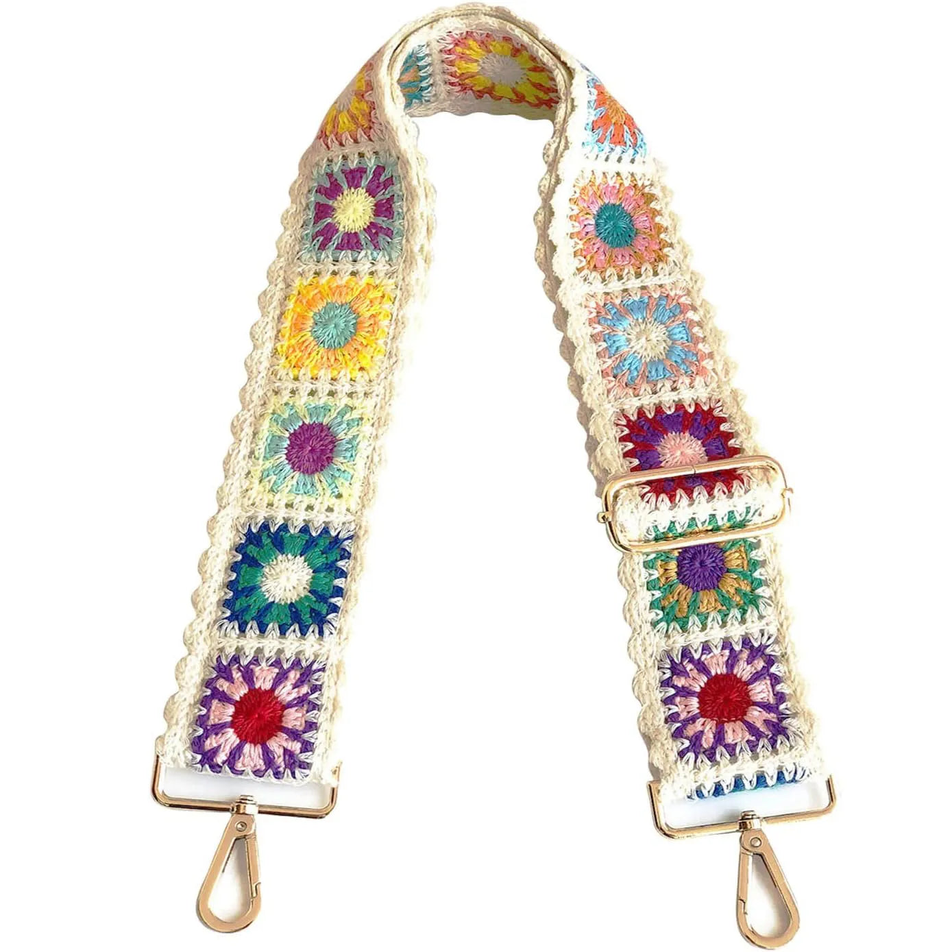 Bohemian Crochet Flower Bag Straps