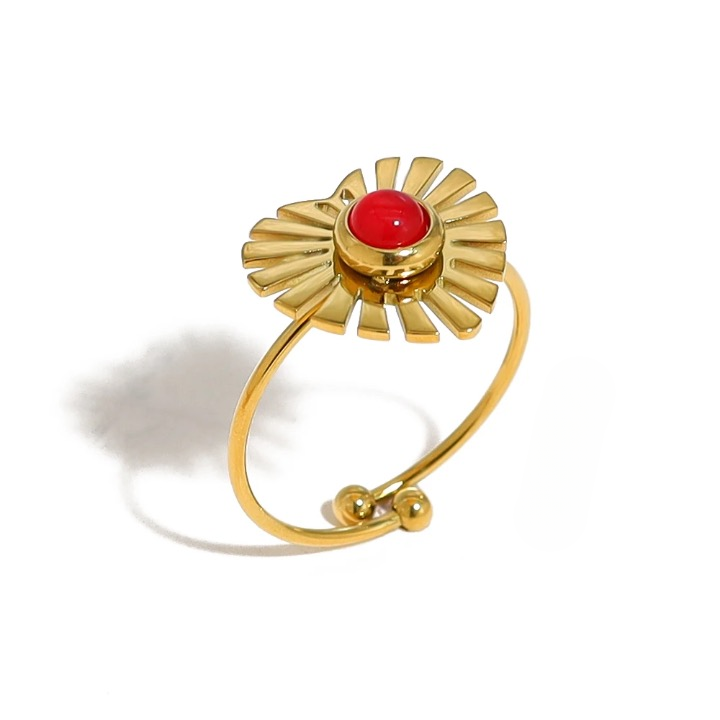 Sweet Metal Flower Cocktail Rings