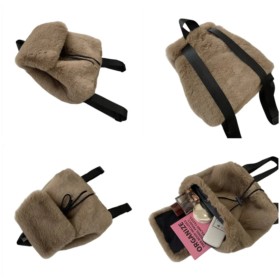 Mina Faux Fur Mini Backpacks
