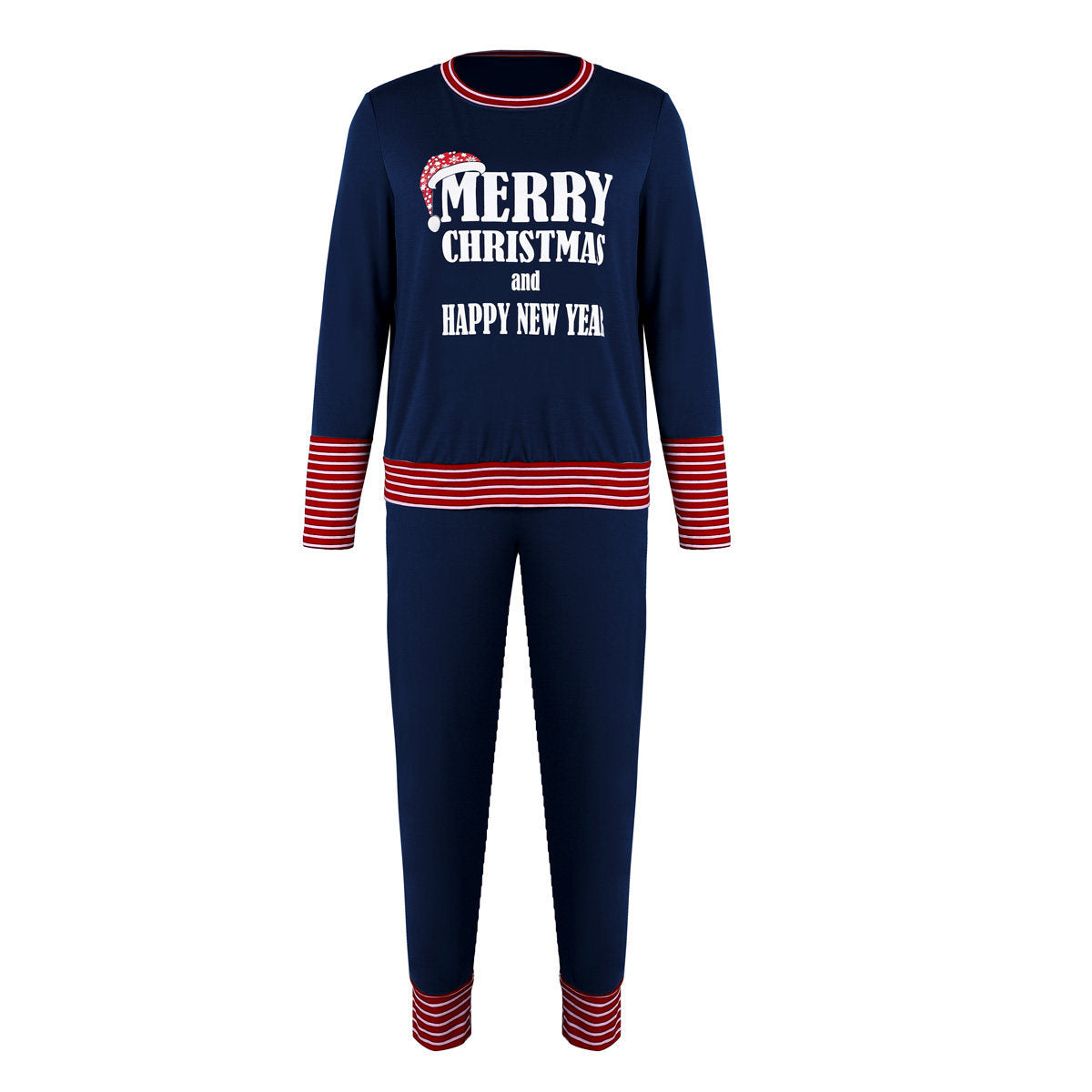 Merry Christmas Pajamas Set Casual Matching Set Full Sleeve Tops+Pants 2 Pieces