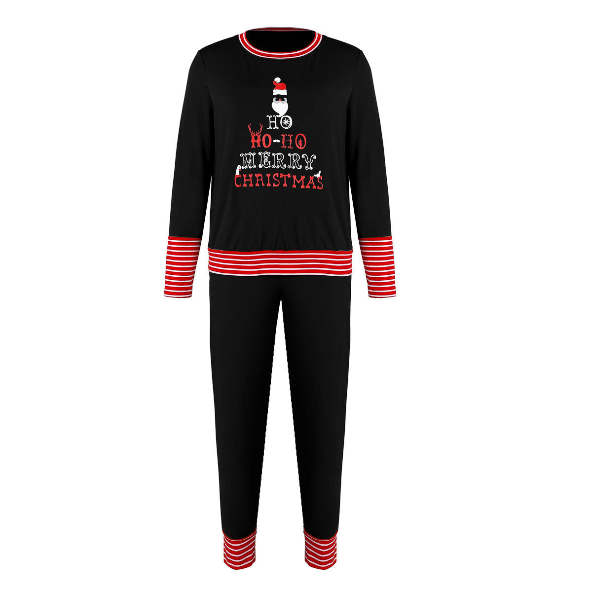 Merry Christmas Pajamas Set Casual Matching Set Full Sleeve Tops+Pants 2 Pieces