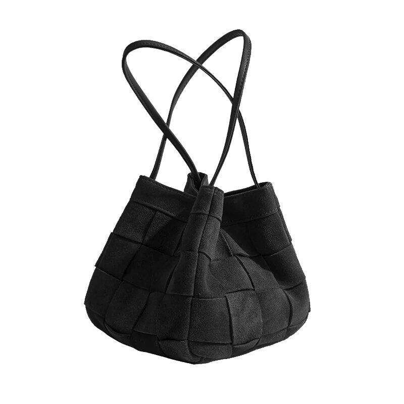 Aili Suede Lattice Bucket Bags