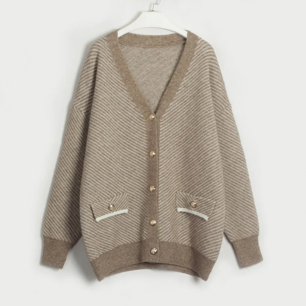 Daviana Herringbone Cardigan