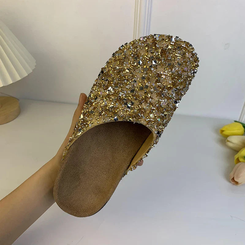 Corey Gold Sequin Cork Slipper