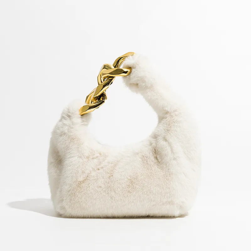 Telma Faux Fur Half Moon Mini Bag