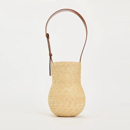 Nestari  Cyndrical Mini Straw Bag
