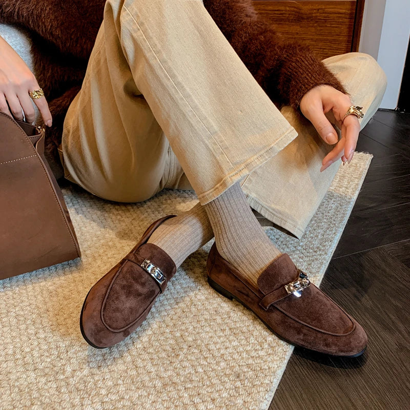Felisberta Genuine Suede Driving Loafers