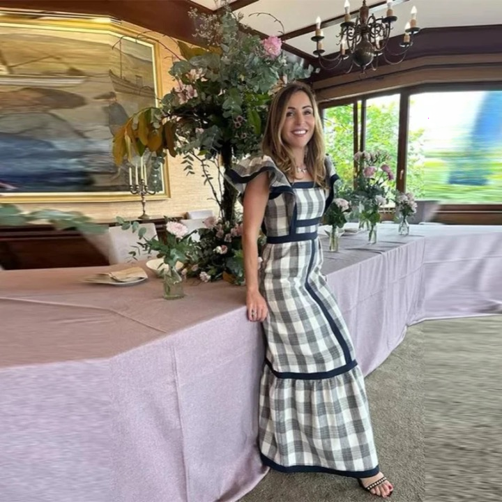 Ramona Ruffle Sleeve Square Neck Maxi Dress