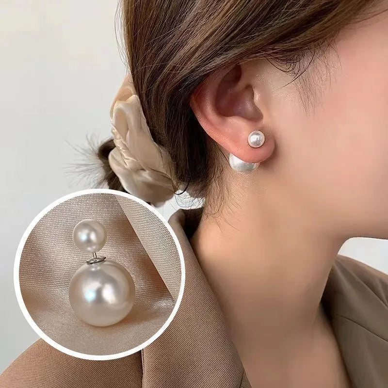 Two Way Pearl Stud Earrings