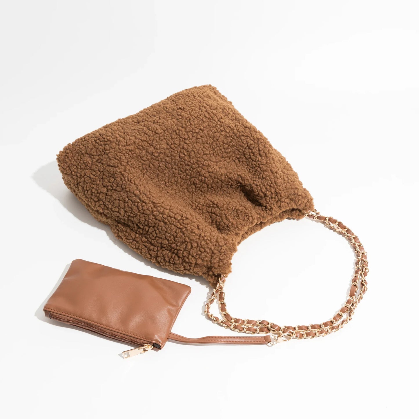 Mamonde Faux Lambs Fur Hobo Shoulder Bag